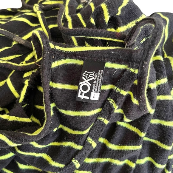 Fox Women's Striped Sundress Black & Yellow Adjustable Straps Summer Casual - Picture 2 of 6